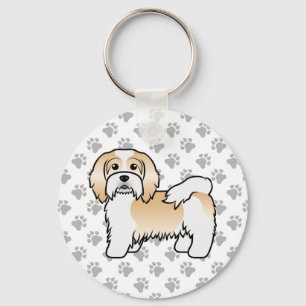 Porte-clés Bichon Havanais Fauve Et Blanc Chien De Dessin Ani