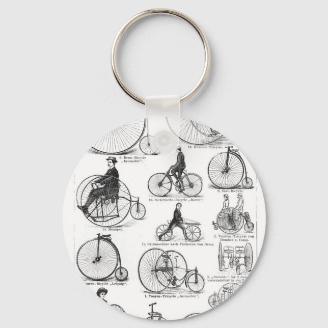 Porte-clés Bicyclette à grande roue Penny Farthing (Recto)