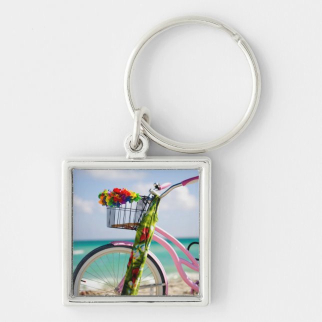 Porte-clés Bicyclette sur la plage | Miami, la Floride (Devant)
