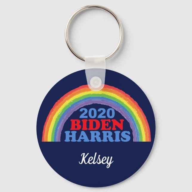 Porte-clés Biden Harris 2020 Rainbow Custom (Recto)