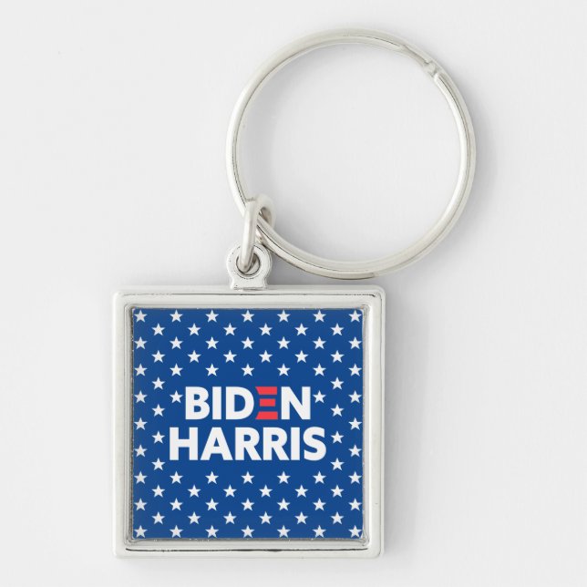 Porte-clés Biden / Harris White Stars Pattern Blue (Devant)