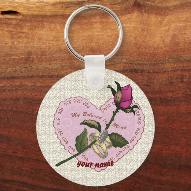 Porte-clés Bien-aimé Rose de mine porte - clé (Recto)