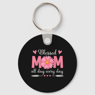 Porte-clés Bienheureuse Maman Toute La Journée Fleurs Mama Mè