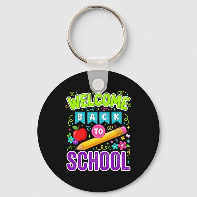 Porte-clés Bienvenue à l'école, premier jour d'école (Recto)