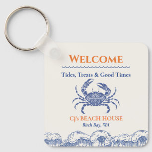 Porte-clés Bienvenue aux invités Blue Crab Coordonnées de l'h