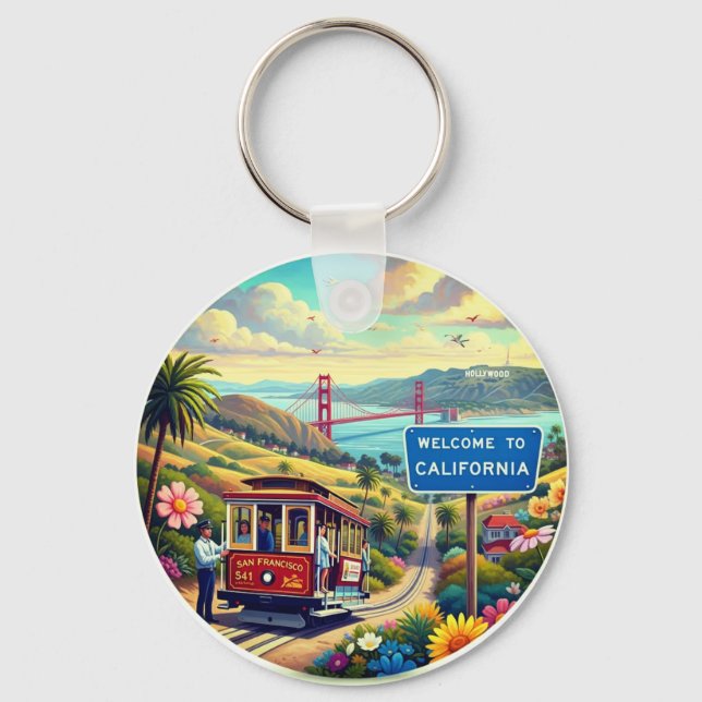Porte-clés Bienvenue en Californie (Recto)
