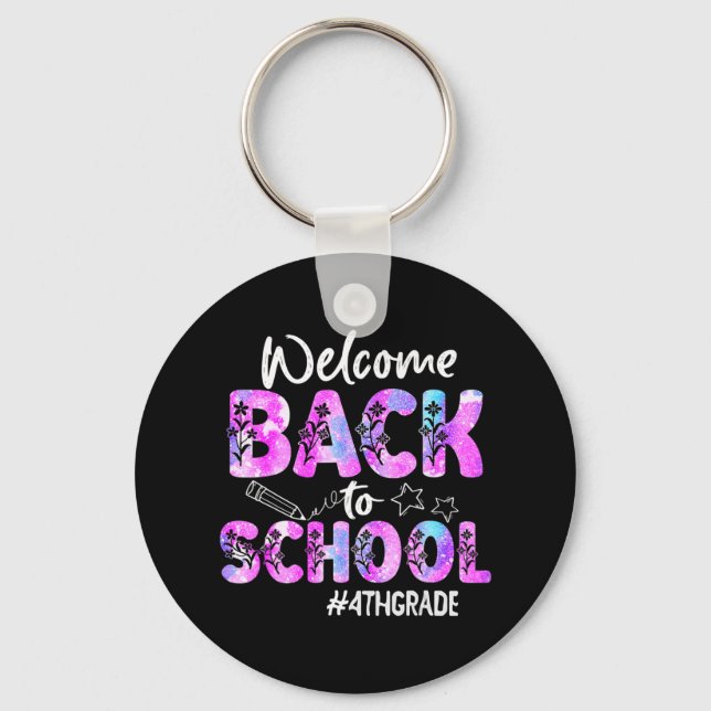 Porte-clés Bienvenue Retour À L'École 4E Année Retour À L'Éco (Recto)