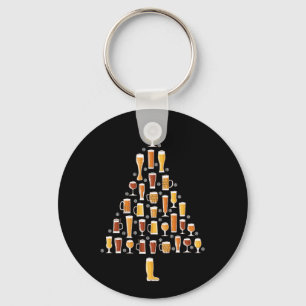 Porte-clés Bière Arbre de Noël Hommes Femmes Bière Noël laid