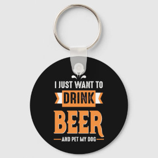 Porte-clés Bière buveuse Bière et chien