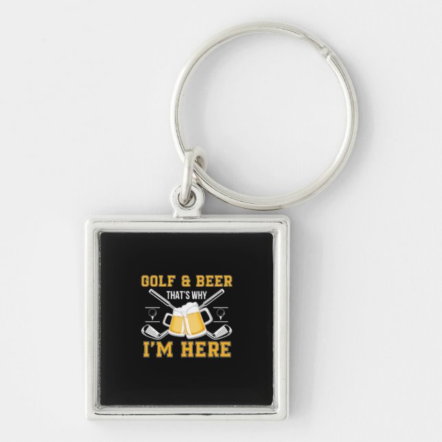 Porte-clés Bière Drinker Golf Et Bière Anniversaire (Devant)