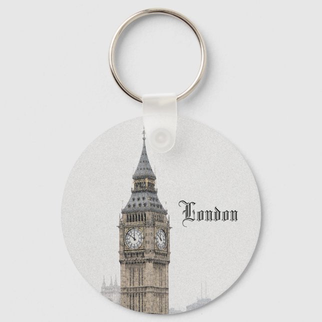 Porte-clés Big Ben London (aquarelle) (Recto)