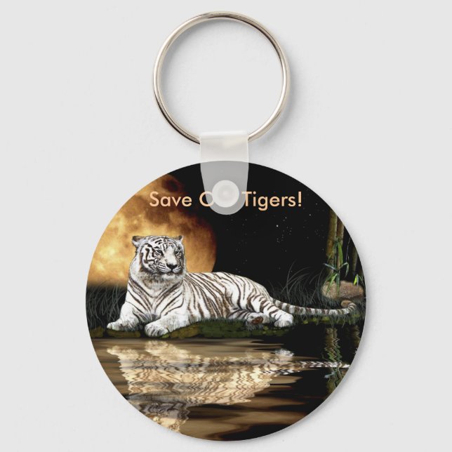 Porte-clés Big Cat Rare White Tiger Collection (Recto)