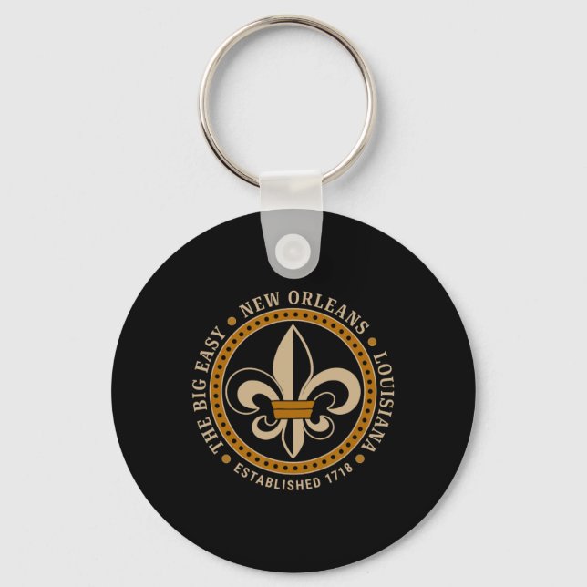 Porte-clés Big Easy New Orleans Louisiana Fleur De Lis Establ (Recto)