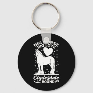 Porte-clés Big Horse Big Love Clydesdale Bound Horseback Ridi