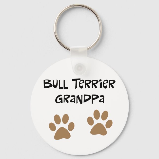 Porte-clés Big Pawprints Bull Terrier Grandpa (Recto)