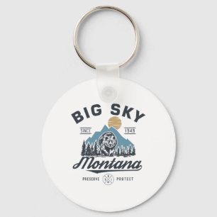 Porte-clés Big - Sky Montana Ski de neige tendance Retro Lodg