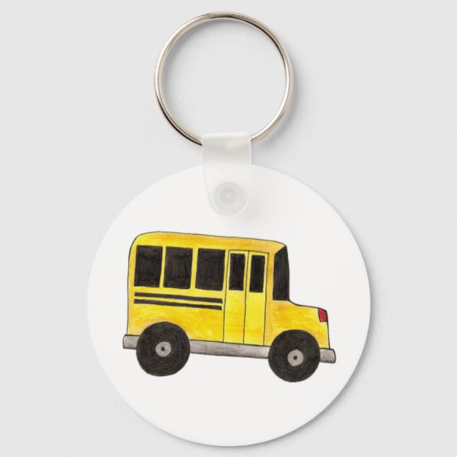 Porte-clés Big Yellow School Bus conducteur enseignant Porte  (Recto)