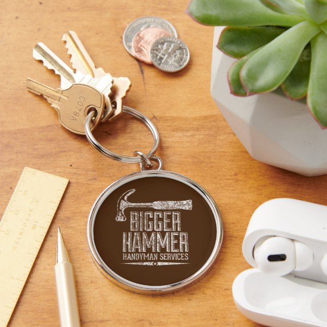 Porte-clés Biger Hammer Handyman Services White Gfx Brown BG (Bureau)