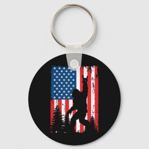 Porte-clés Bigfoot 4 juillet vintage drapeau américain Usa Sa