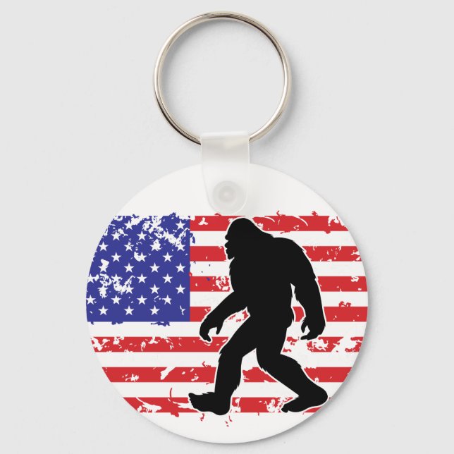 Porte-clés Bigfoot and the American Flag (Recto)