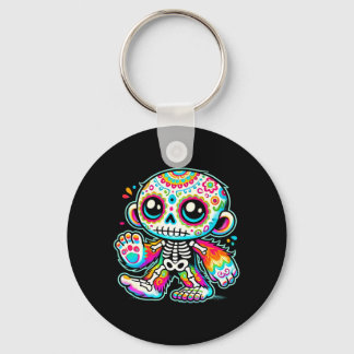Porte-clés Bigfoot Crâne De Sucre Mignon Día De Los Muertos