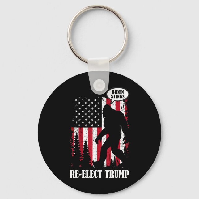 Porte-clés Bigfoot Dit Que Biden Stinks (Recto)
