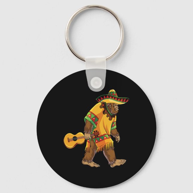 Porte-clés Bigfoot El Squatcho Cinco De Mayo Mexicain Poncho  (Recto)