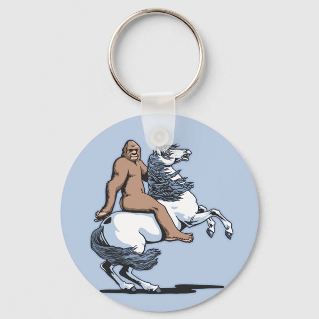 Porte-clés Bigfoot équitation une licorne (Recto)