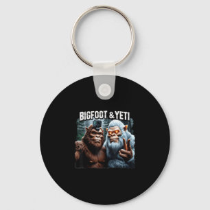 Porte-clés Bigfoot et yeti selfie forêt rétro nature