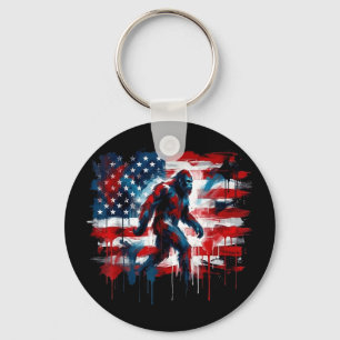 Porte-clés Bigfoot États-Unis drapeau américain sasquatch pat