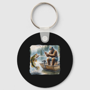 Porte-clés Bigfoot Fishing Funny Sasquatch Été B Pêcheur