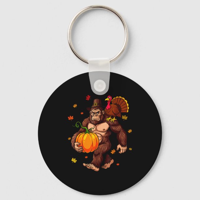 Porte-clés Bigfoot Lgrim Turkey Pumpkin Thanksgiving Day Boys (Recto)