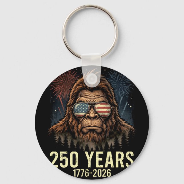 Porte-clés Bigfoot merica feu d'artifice 4 juillet 250 (Recto)