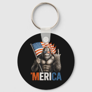 Porte-clés Bigfoot ’merica Patriotique Sasquatch Balancant Am
