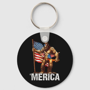 Porte-clés Bigfoot Merica Rock Drapeau Américain Patriotique