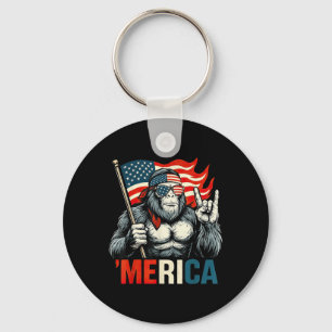 Porte-clés Bigfoot Merica Rock Drapeau Américain Patriotique