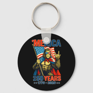 Porte-clés Bigfoot Merica Rock Drapeau Américain Patriotique