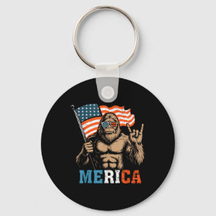 Porte-clés Bigfoot Merica Rock Drapeau Usa Patriotique 4 Juil