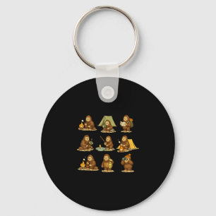 Porte-clés Bigfoot mignon en camping sasquatch en plein air r