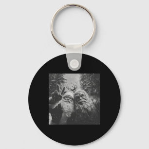 Porte-clés Bigfoot Père Noël vintage selfie Noël