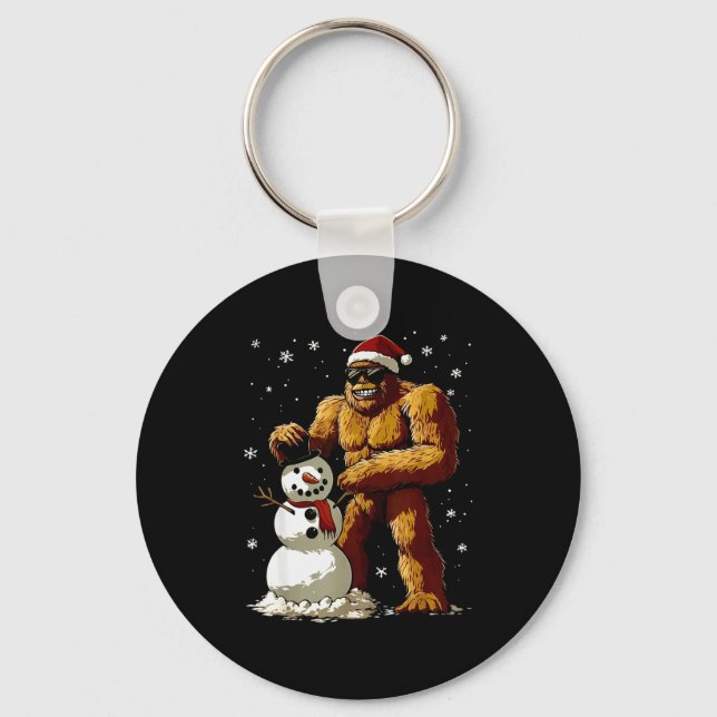 Porte-clés Bigfoot Santa Snowman Kids Boys Men Xmas Christmas (Recto)