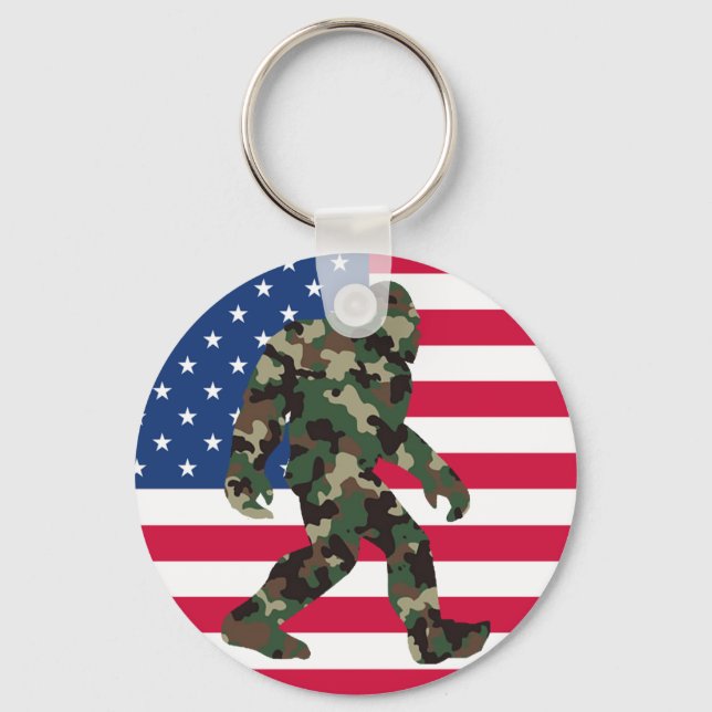 Porte-clés Bigfoot Sasquatch Camouflage  (Recto)