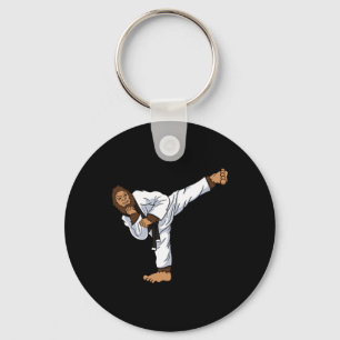 Porte-clés Bigfoot Sasquatch Karaté Taekwondo Kickboxing Kara