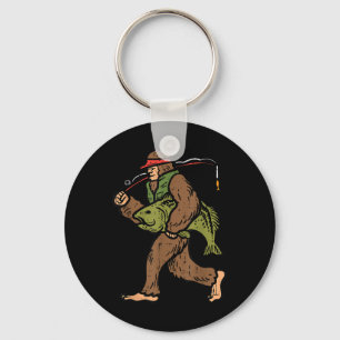 Porte-clés Bigfoot Sasquatch Pêche Drôle Pêcheur Hommes Femme