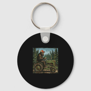 Porte-clés Bigfoot sasquatch tracteur drôle ferme agriculteur
