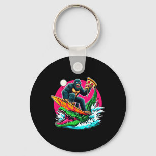 Porte-clés Bigfoot Surfant Mangeant de la Pizza Attaque d'All
