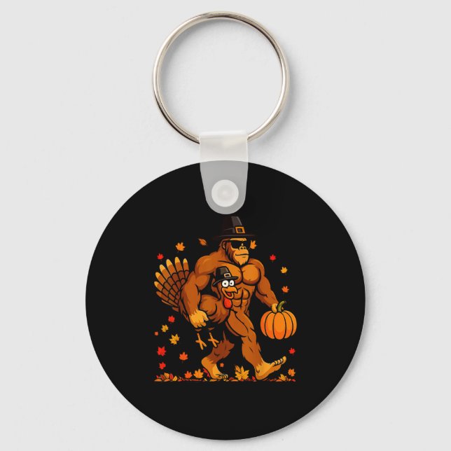 Porte-clés Bigfoot Thanksgiving Turkey Funny Thanksgiving Sas (Recto)