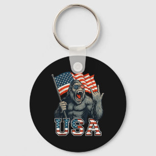 Porte-clés Bigfoot Usa Sasquatch 4 juillet Drapeau Américain