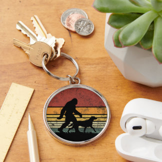 Porte-clés Bigfoot Walking Labrador Retriever Chien Vintage