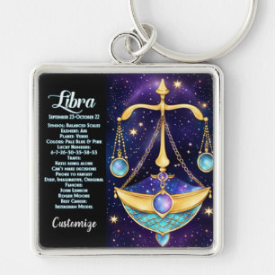 Porte-clés Bijou personnalisé Galaxie Zodiac Libra